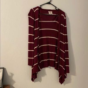 Red and white sweater/cardigan